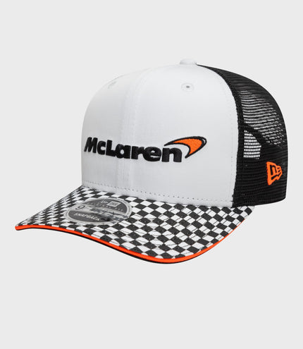 New Era x McLaren Checkered Visor 9Fifty® Pre-Curved Cap - White