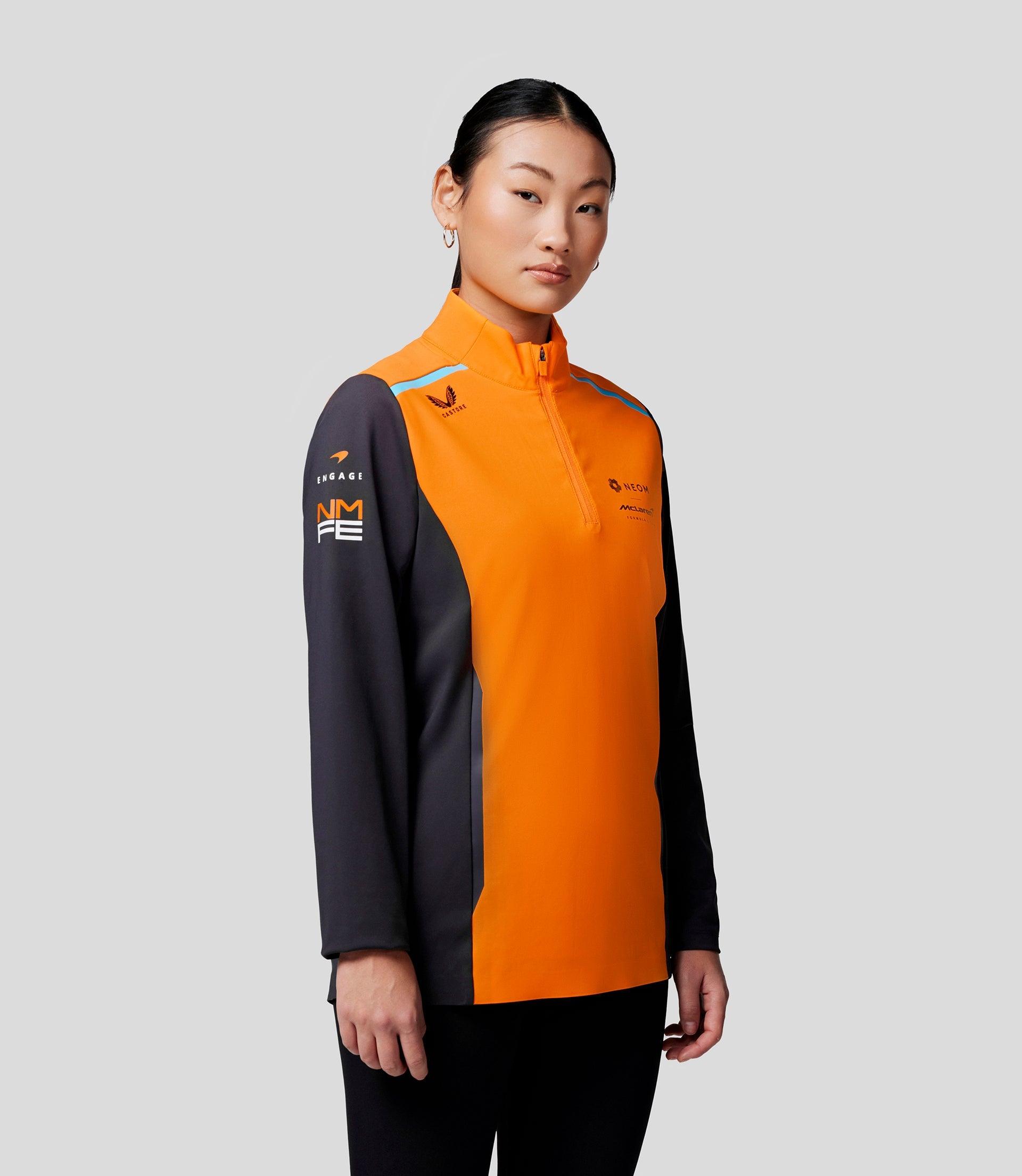 Womens Official Teamwear Quarter Zip Top Neom McLaren Formula E