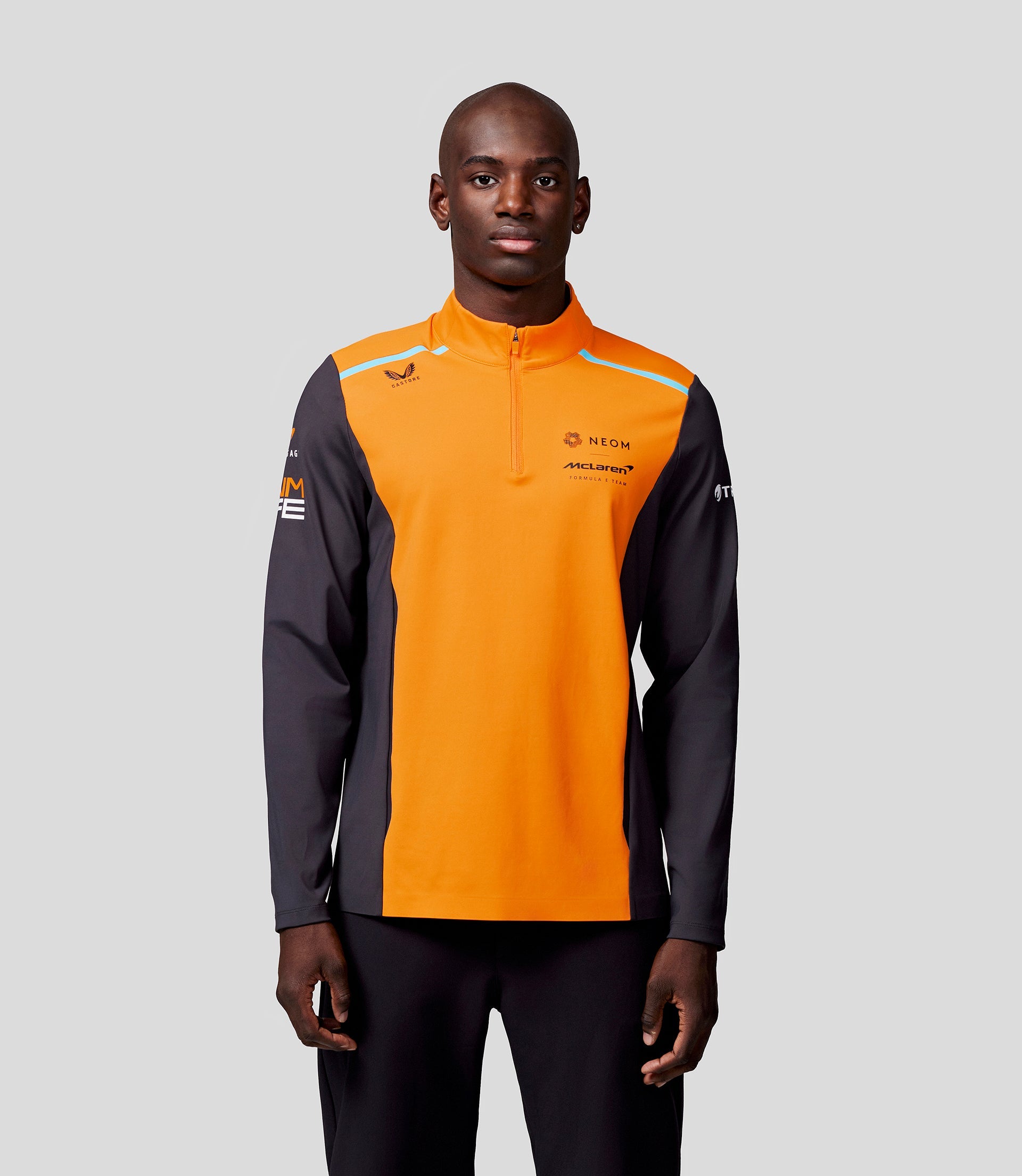 Mens Official Teamwear Quarter Zip Top Neom McLaren Formula E